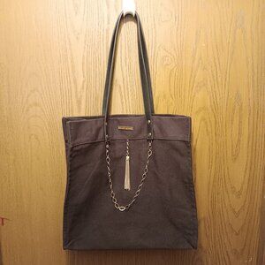 Ralph Lauren Fragrances chain tassel cotton canvas XL shoulder tote purse